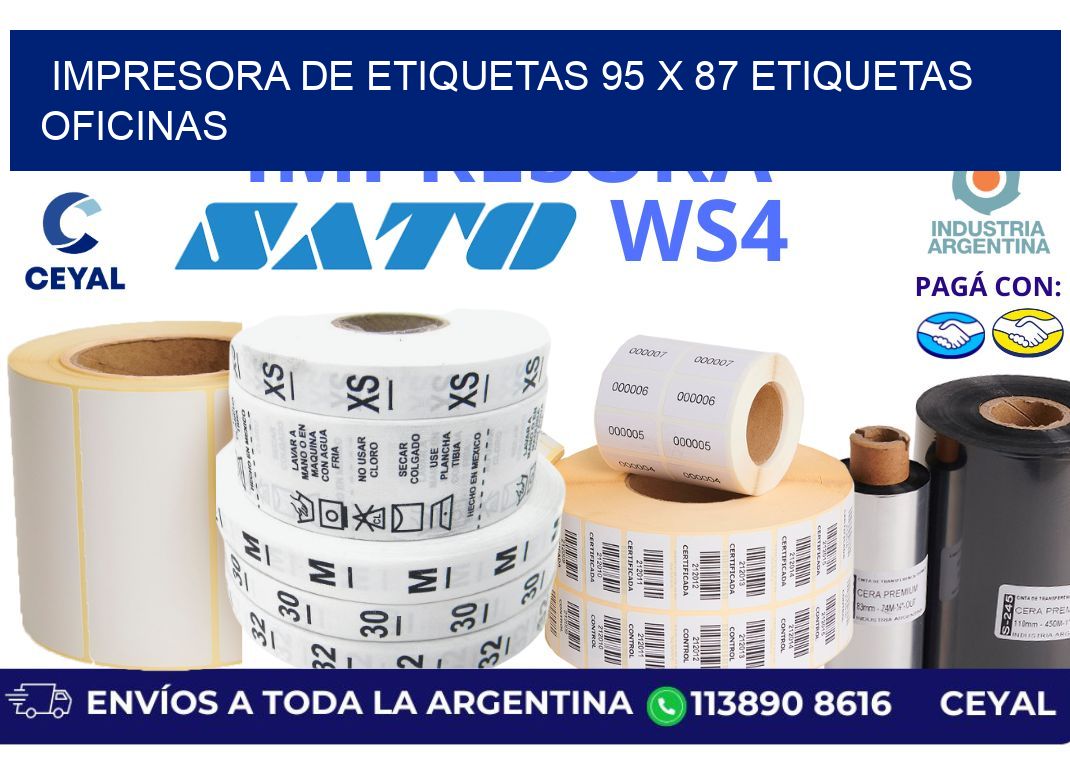 impresora de etiquetas 95 x 87 etiquetas oficinas