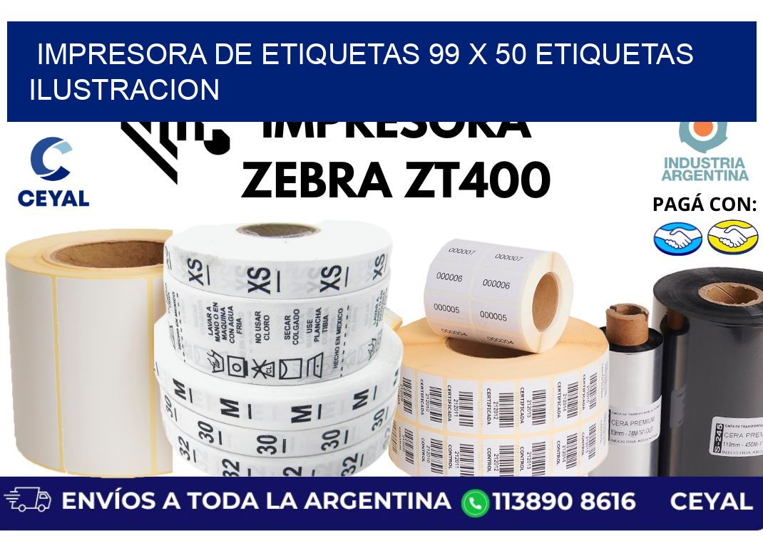 impresora de etiquetas 99 x 50 etiquetas ilustracion