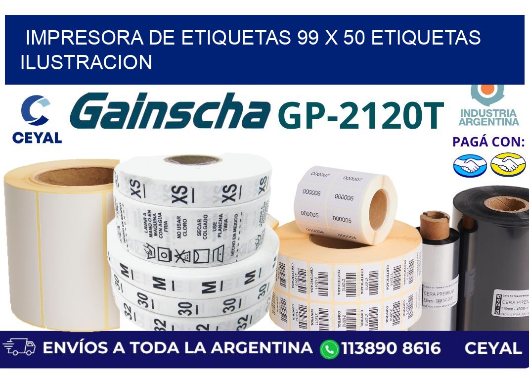 impresora de etiquetas 99 x 50 etiquetas ilustracion