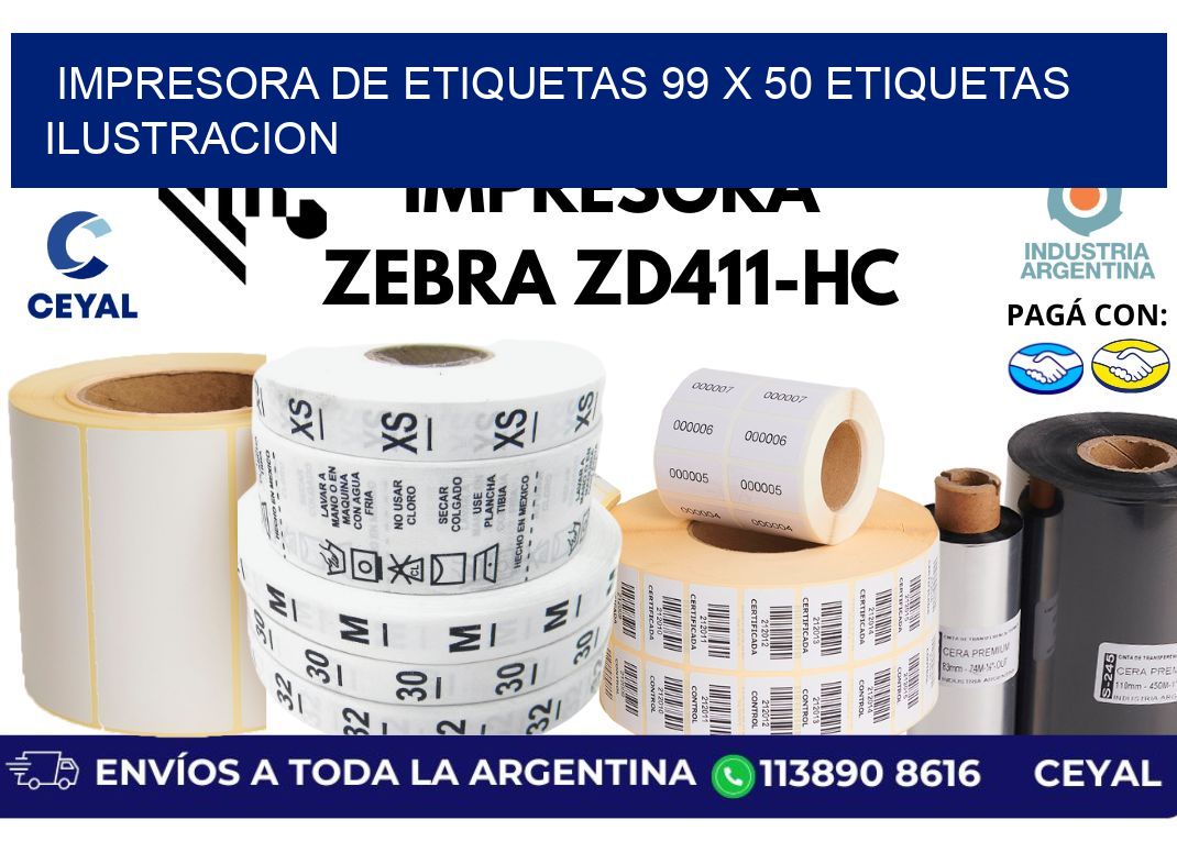 impresora de etiquetas 99 x 50 etiquetas ilustracion