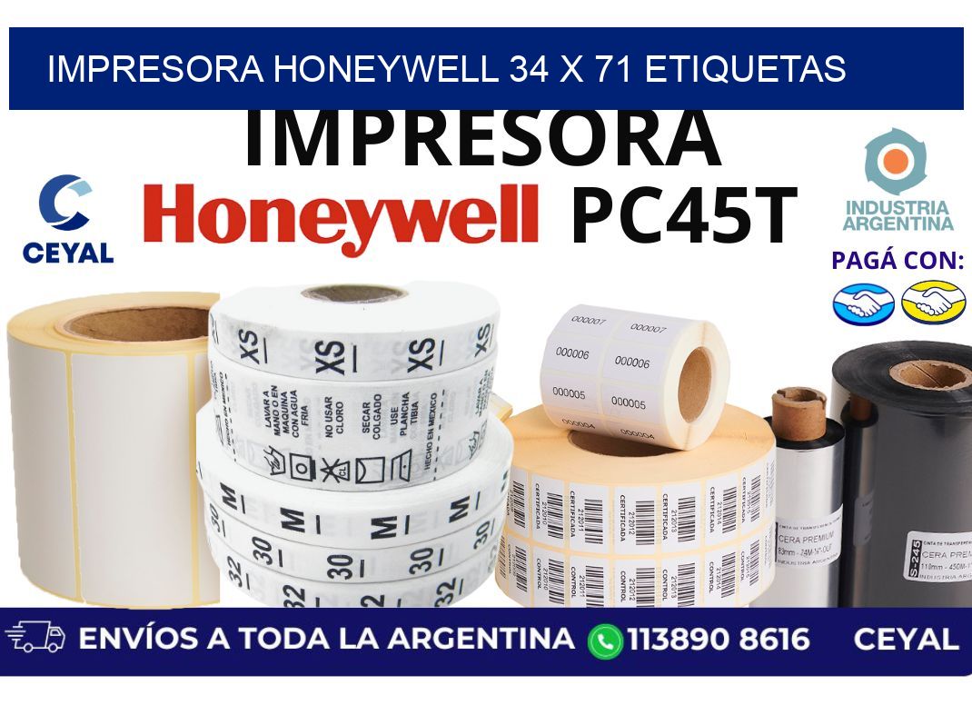 impresora honeywell 34 x 71 etiquetas