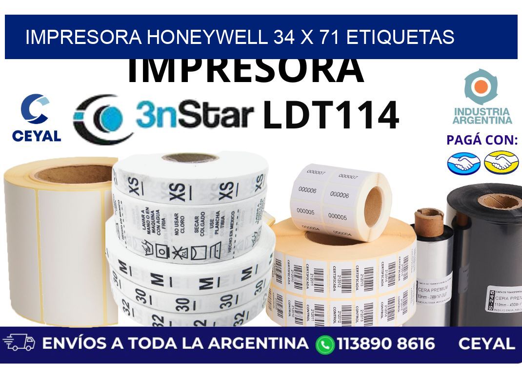 impresora honeywell 34 x 71 etiquetas