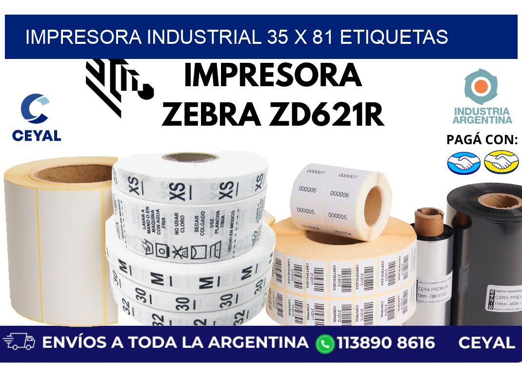 impresora industrial 35 x 81 etiquetas