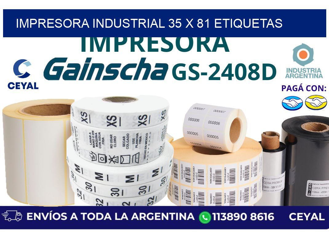 impresora industrial 35 x 81 etiquetas