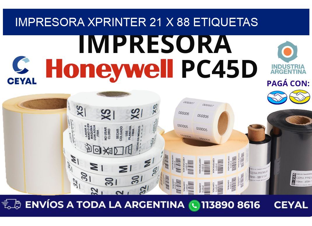 impresora xprinter 21 x 88 etiquetas