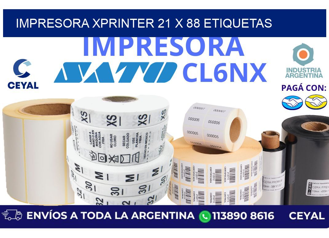 impresora xprinter 21 x 88 etiquetas