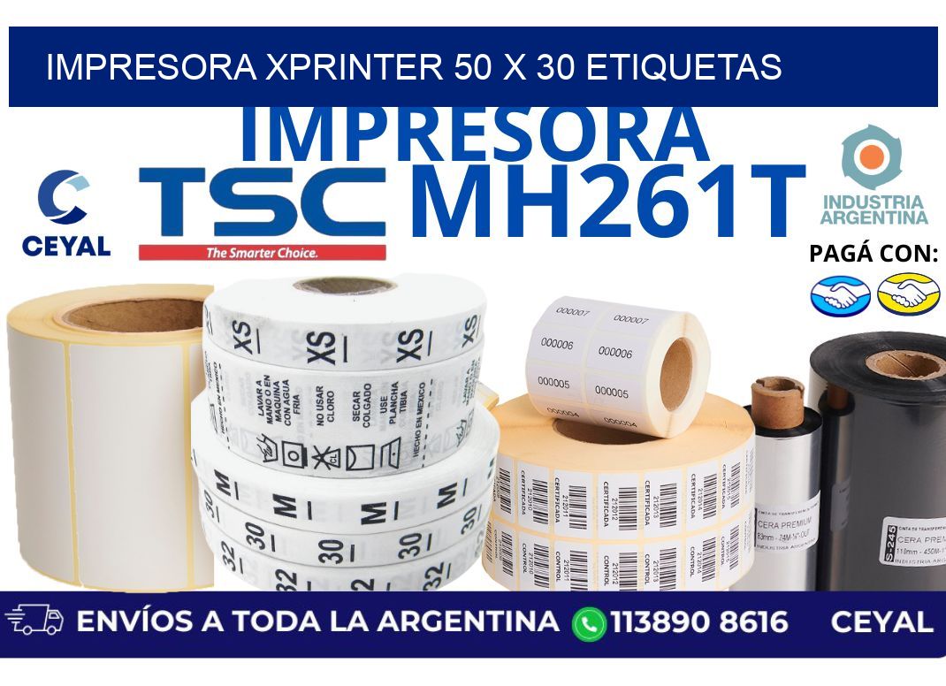 impresora xprinter 50 x 30 etiquetas