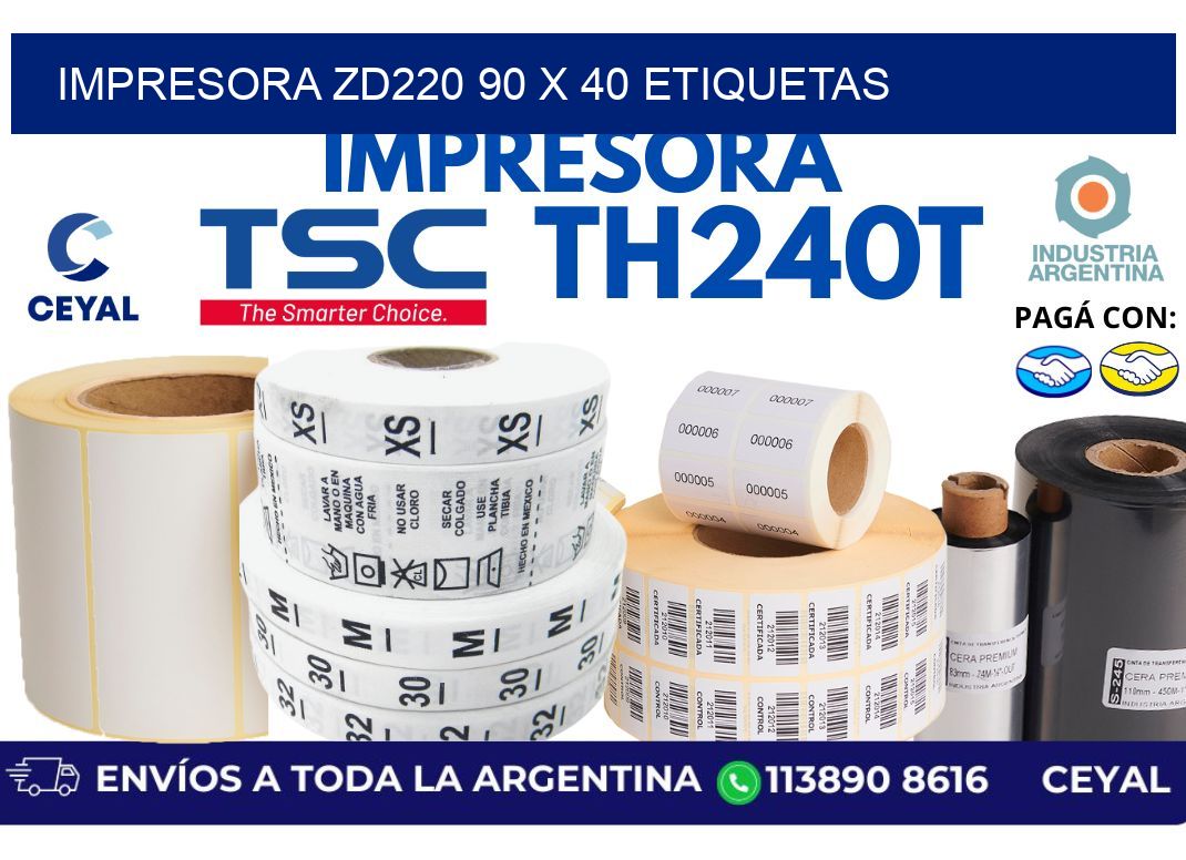 impresora zd220 90 x 40 etiquetas