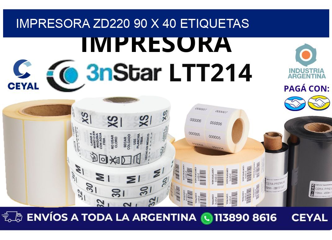 impresora zd220 90 x 40 etiquetas
