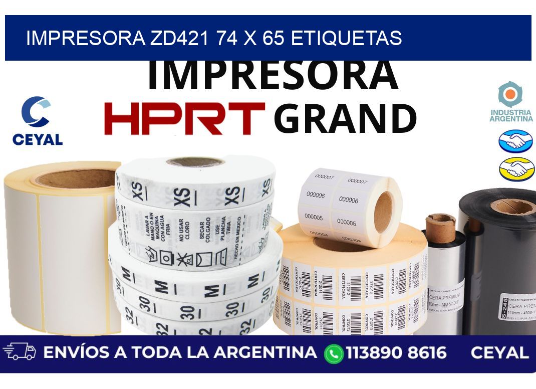 impresora zd421 74 x 65 etiquetas