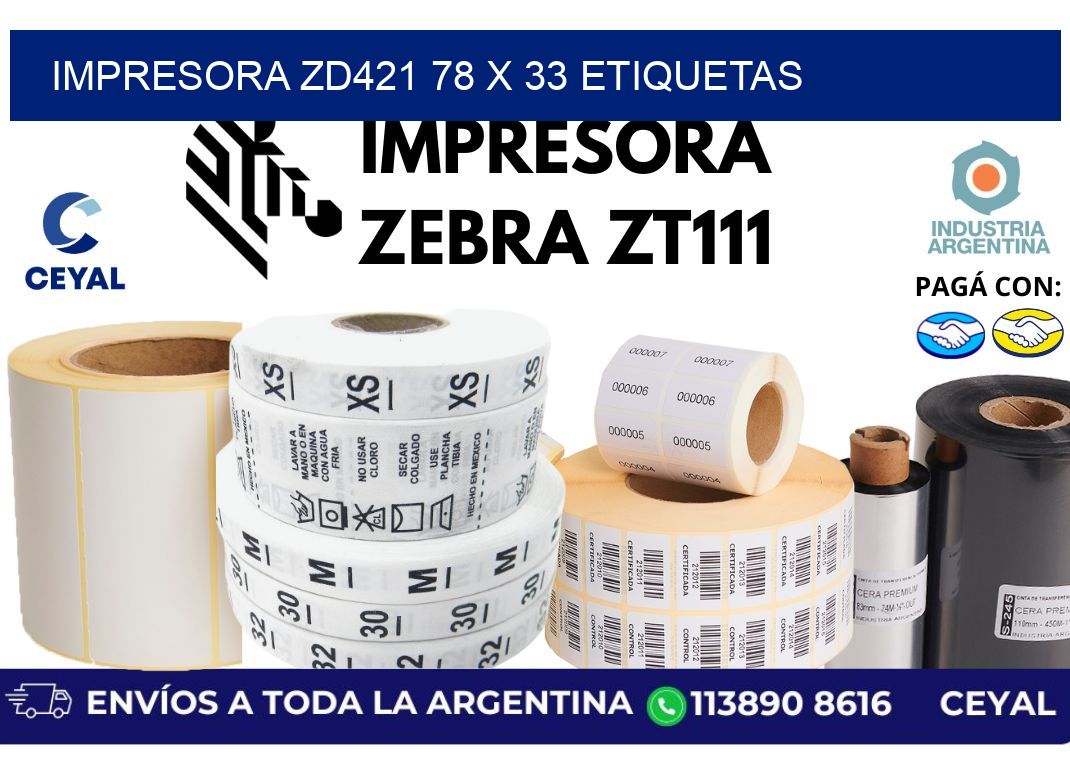impresora zd421 78 x 33 etiquetas