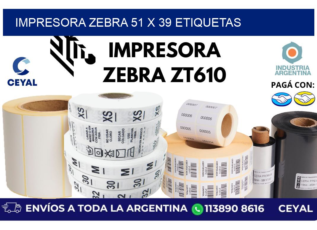 impresora zebra 51 x 39 etiquetas