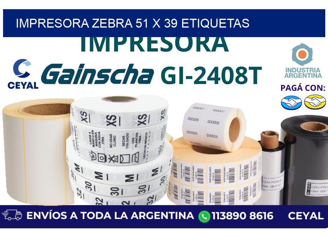 impresora zebra 51 x 39 etiquetas