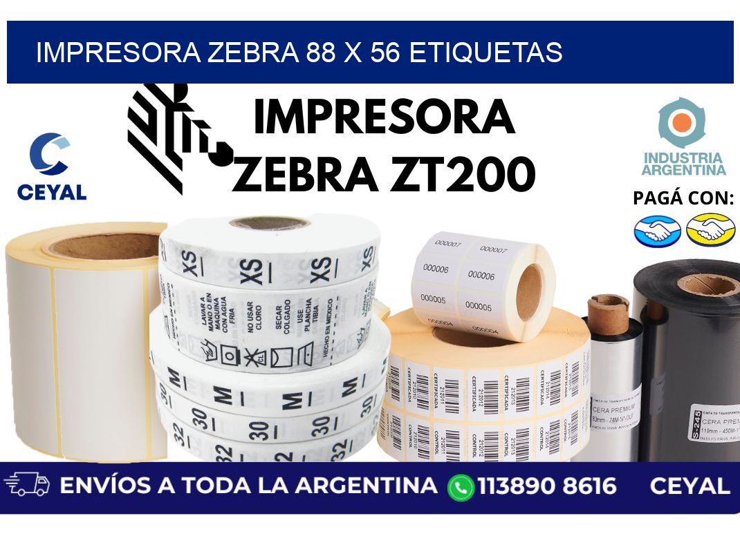 impresora zebra 88 x 56 etiquetas