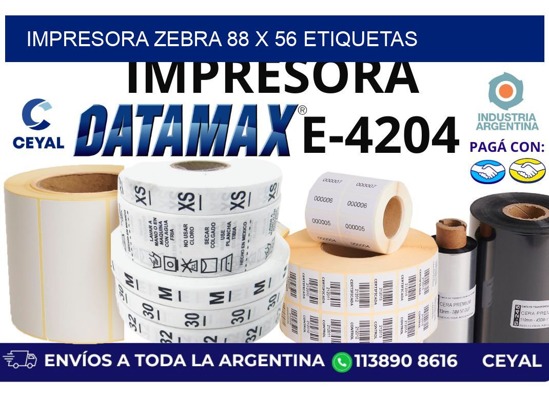 impresora zebra 88 x 56 etiquetas
