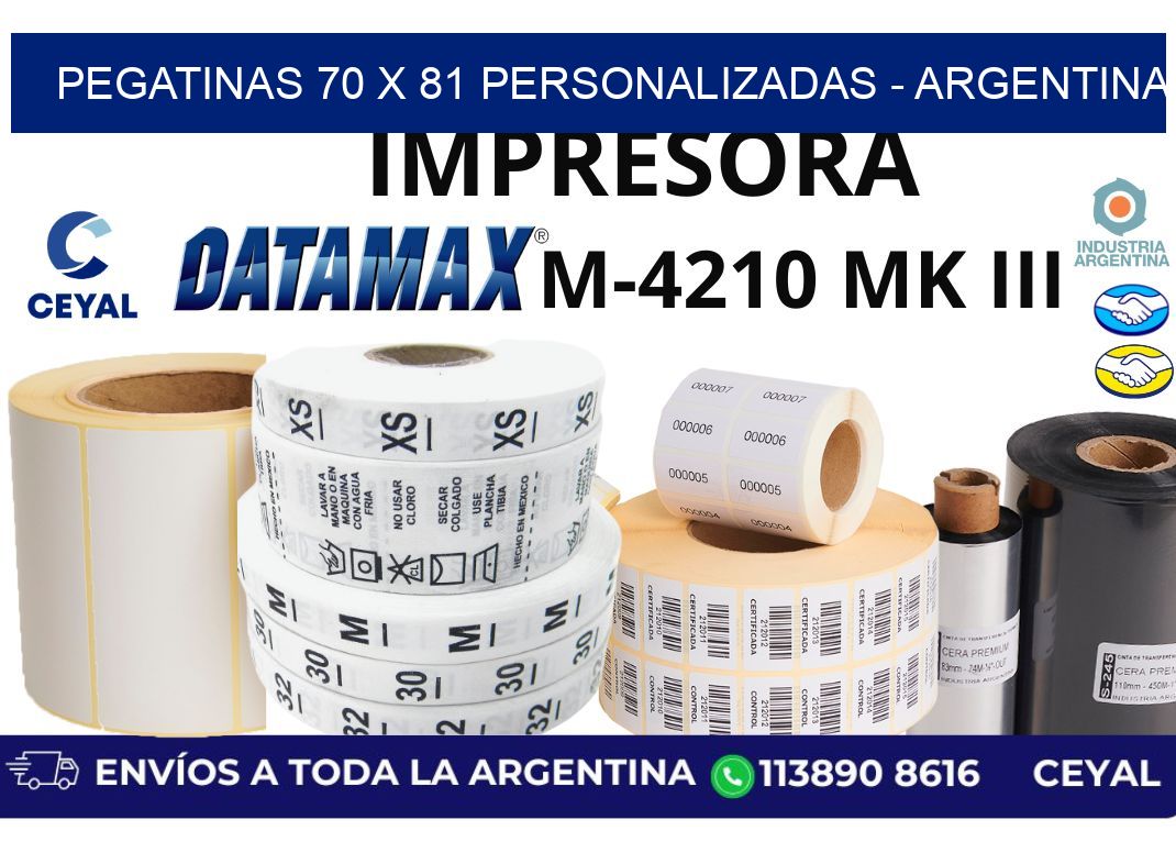 pegatinas 70 x 81 personalizadas - Argentina