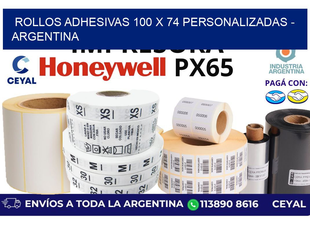 rollos adhesivas 100 x 74 personalizadas - Argentina