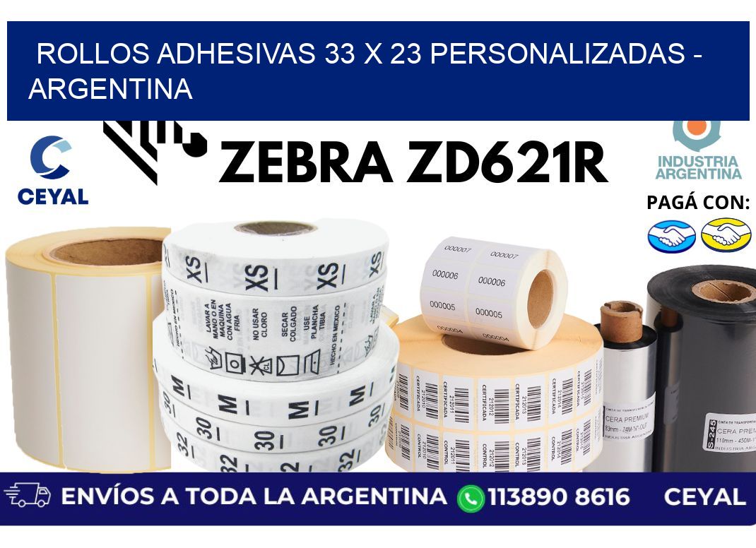 rollos adhesivas 33 x 23 personalizadas – Argentina