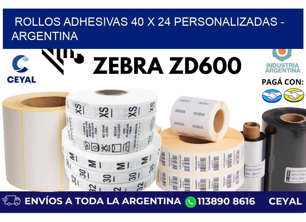 rollos adhesivas 40 x 24 personalizadas – Argentina