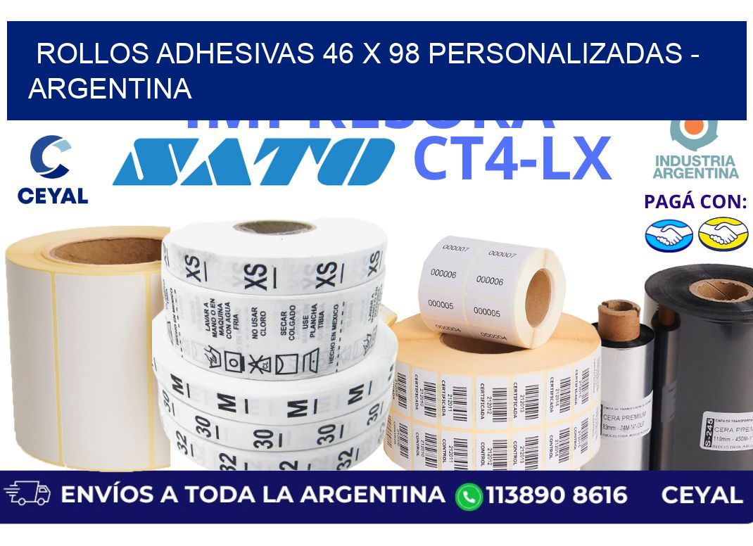 rollos adhesivas 46 x 98 personalizadas – Argentina