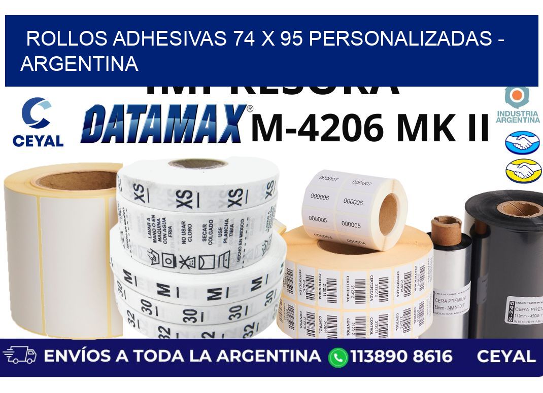 rollos adhesivas 74 x 95 personalizadas - Argentina
