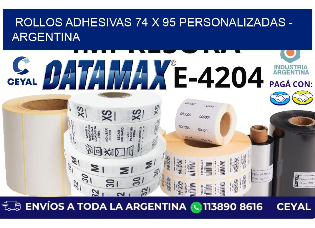 rollos adhesivas 74 x 95 personalizadas – Argentina