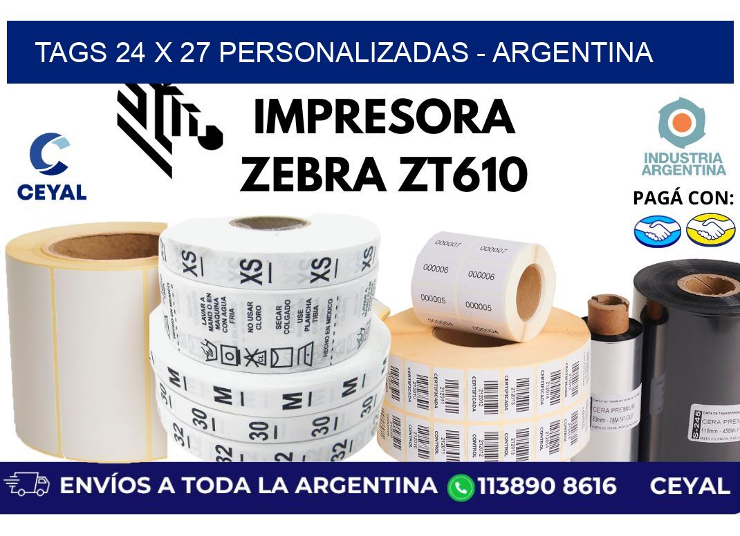 tags 24 x 27 personalizadas - Argentina