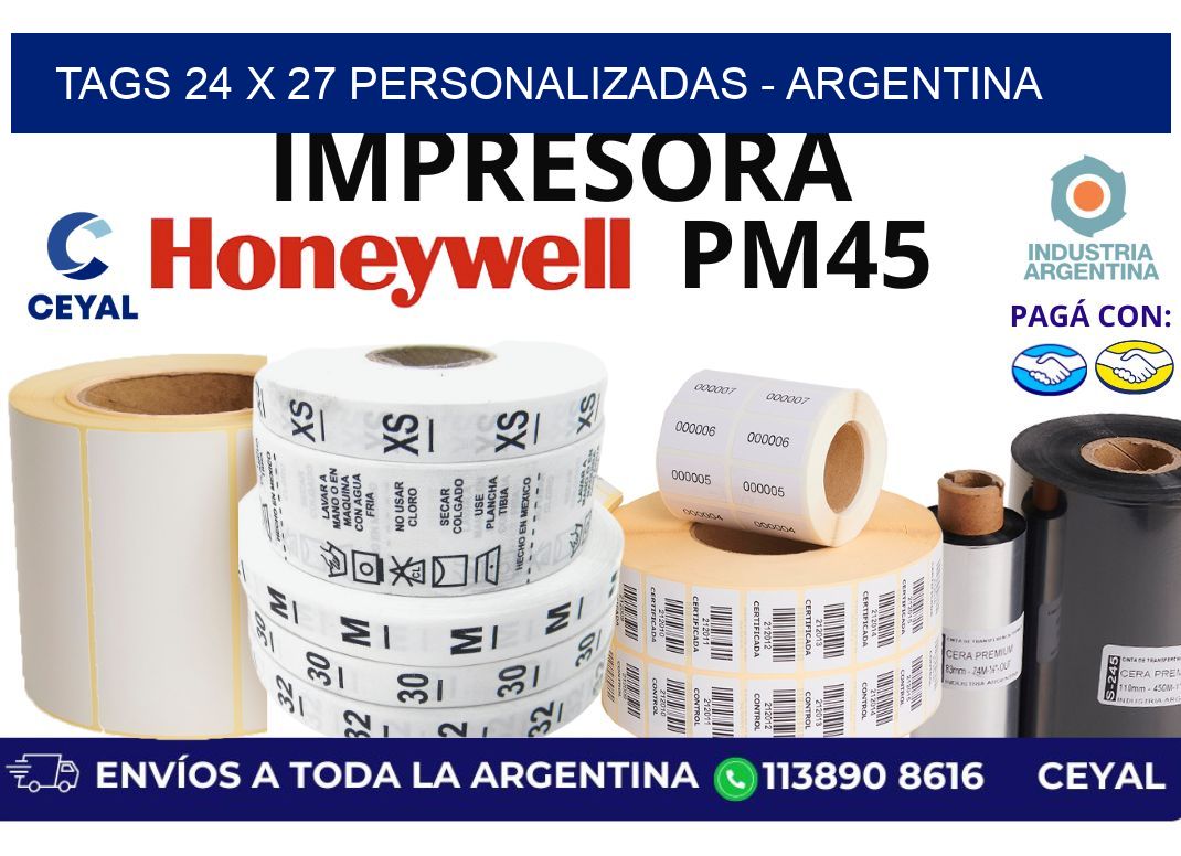 tags 24 x 27 personalizadas - Argentina