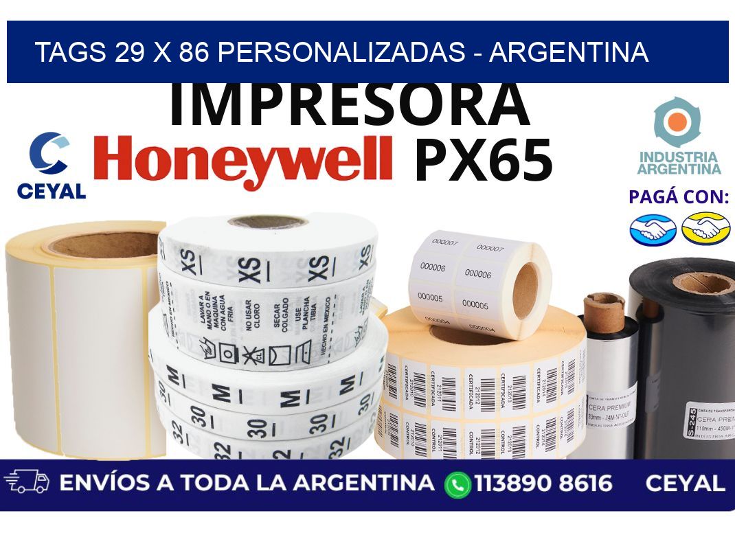 tags 29 x 86 personalizadas - Argentina