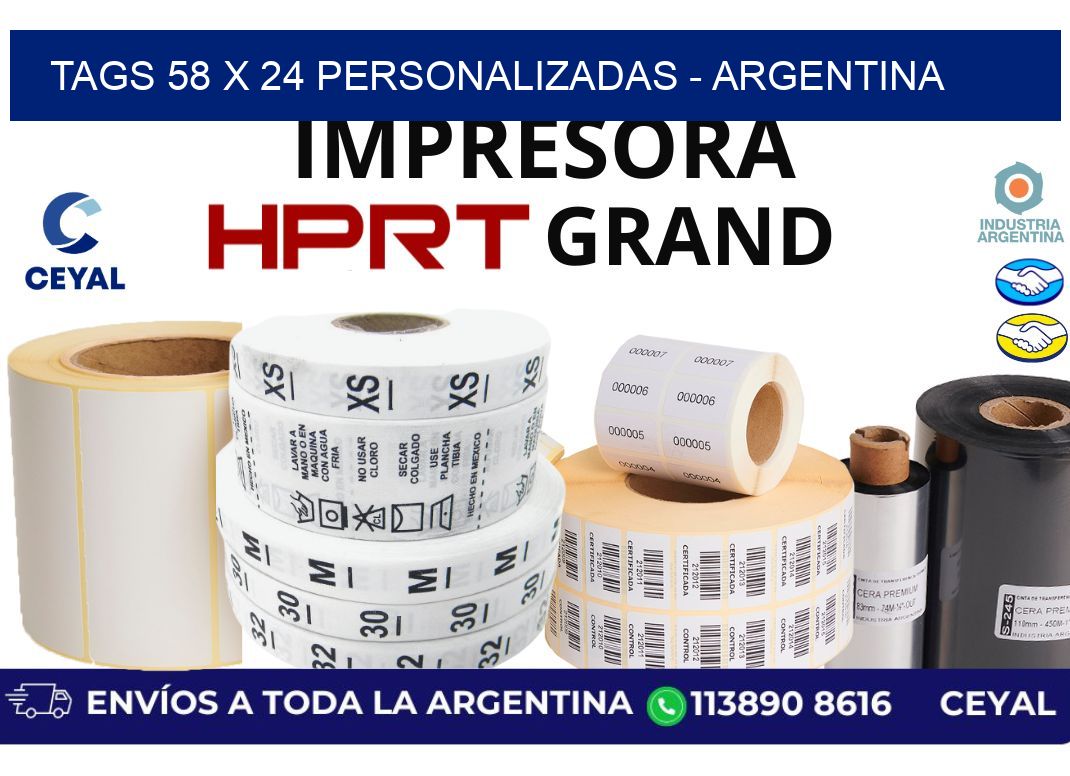 tags 58 x 24 personalizadas - Argentina