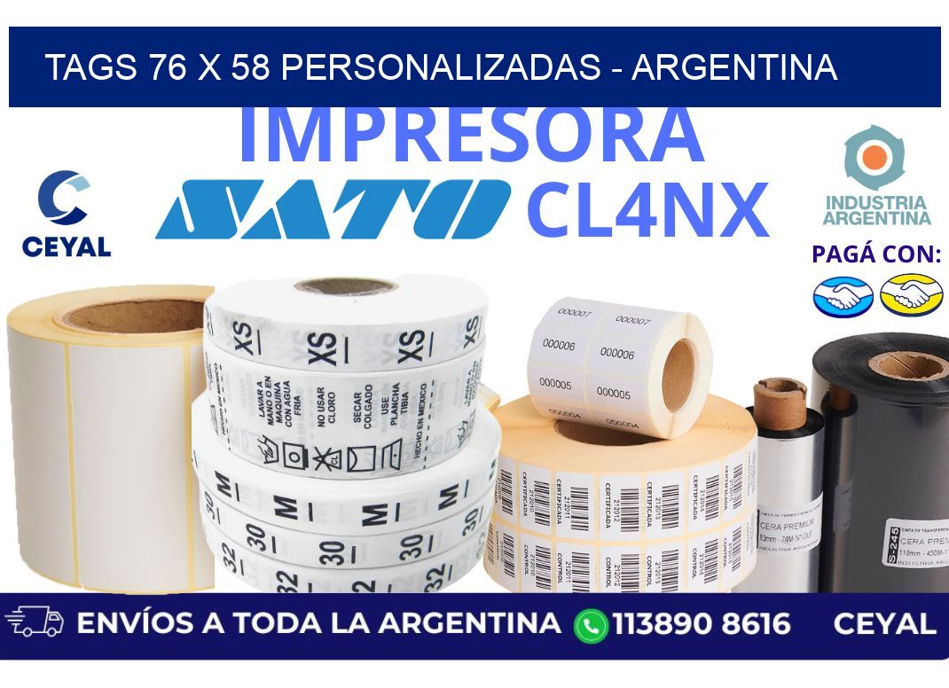 tags 76 x 58 personalizadas - Argentina