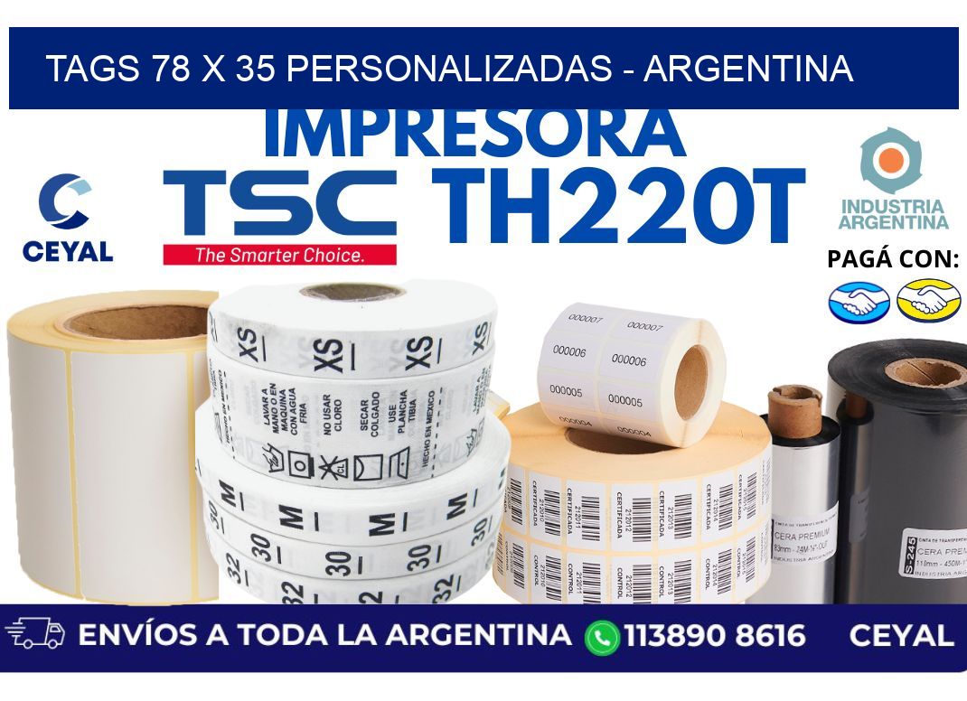 tags 78 x 35 personalizadas - Argentina