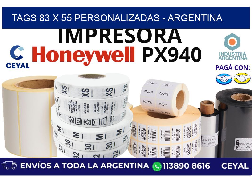 tags 83 x 55 personalizadas - Argentina