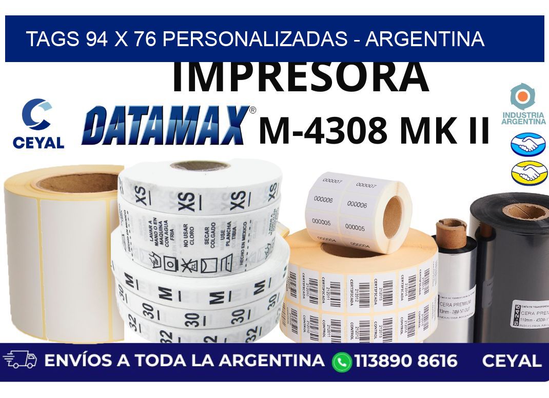 tags 94 x 76 personalizadas - Argentina