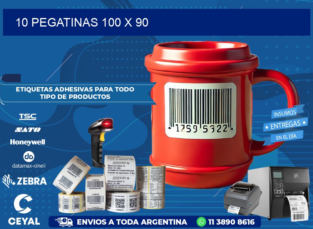 10 PEGATINAS 100 x 90