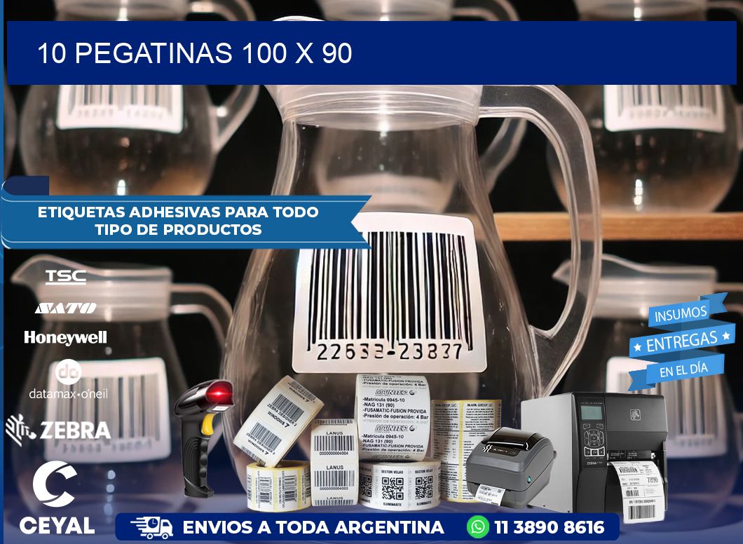 10 PEGATINAS 100 x 90