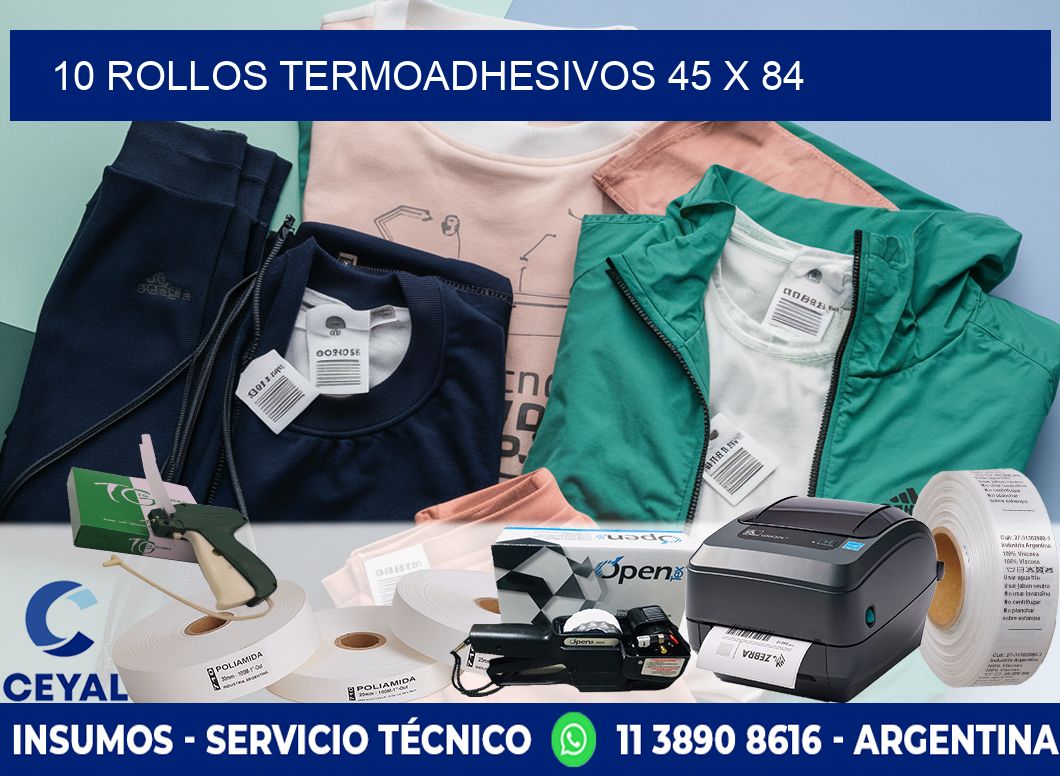 10 ROLLOS TERMOADHESIVOS 45 x 84