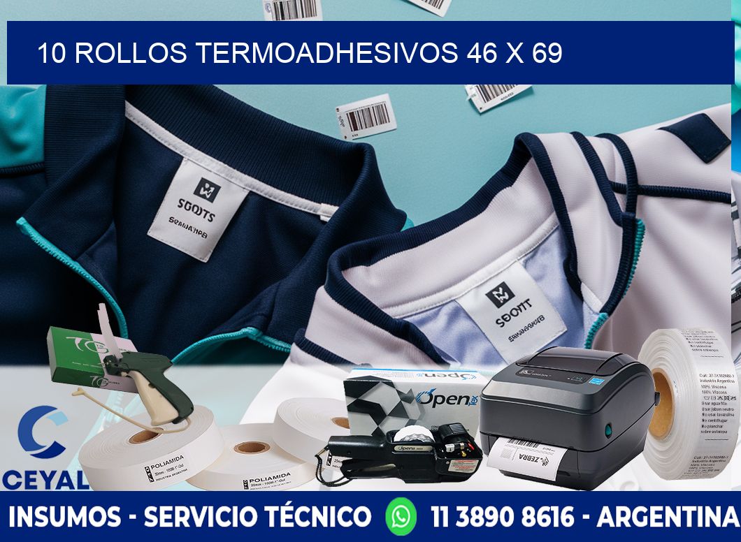 10 ROLLOS TERMOADHESIVOS 46 x 69