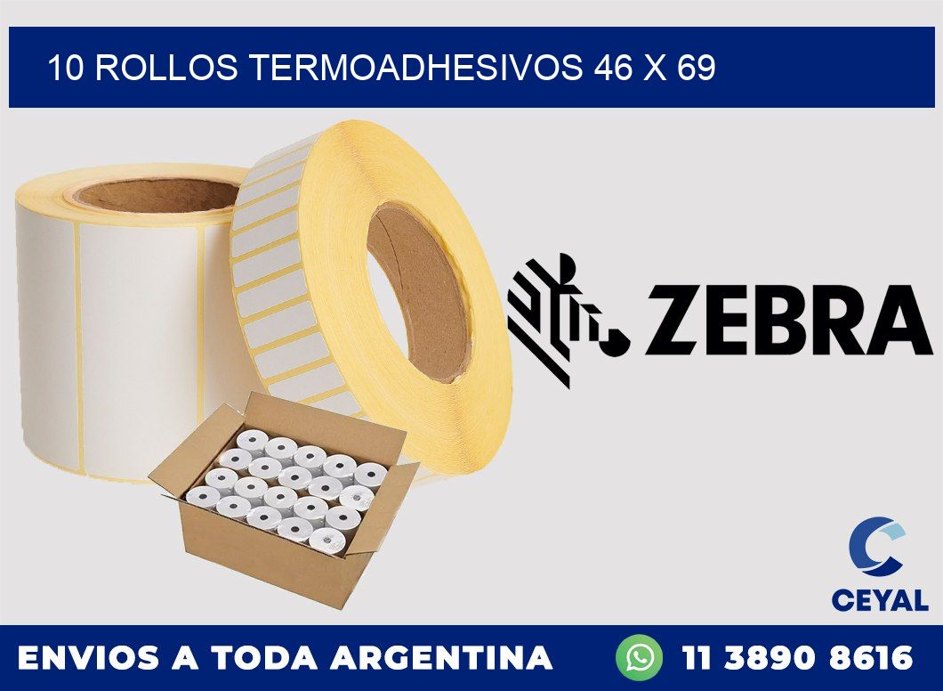 10 ROLLOS TERMOADHESIVOS 46 x 69