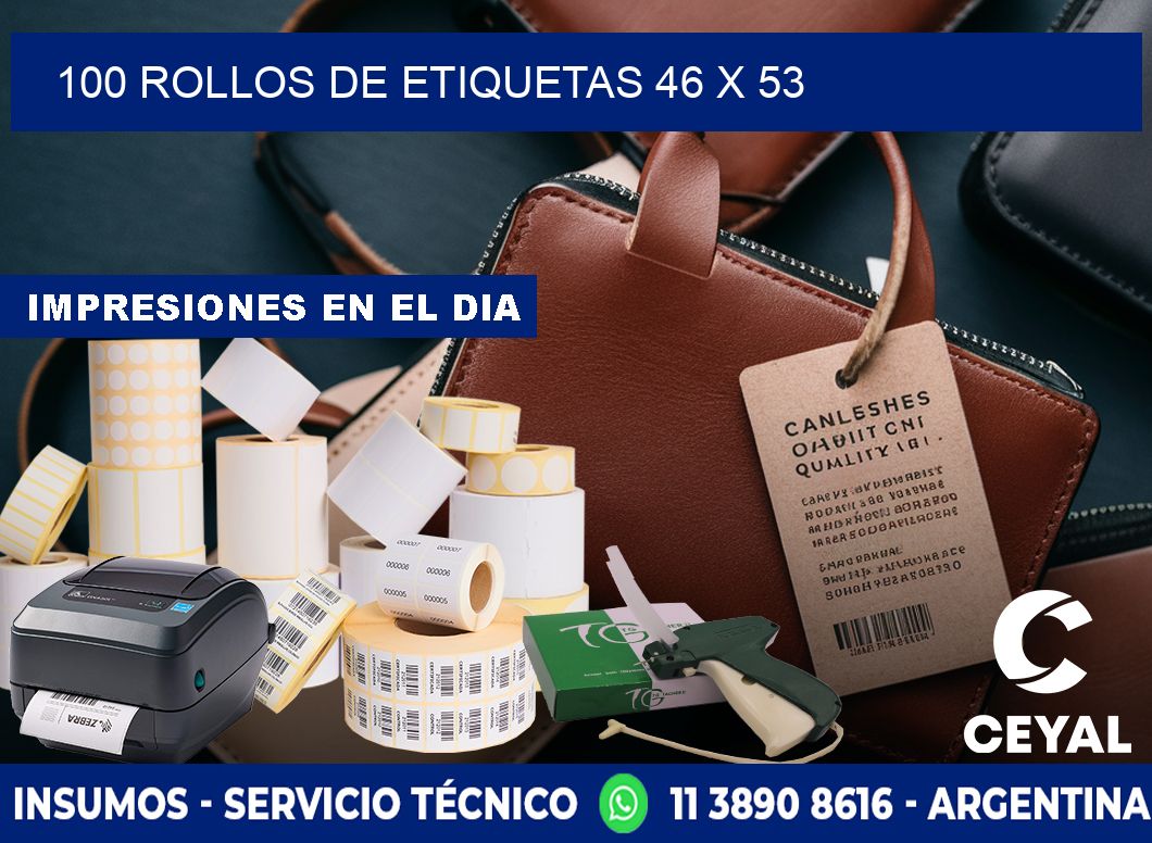 100 ROLLOS DE ETIQUETAS 46 x 53