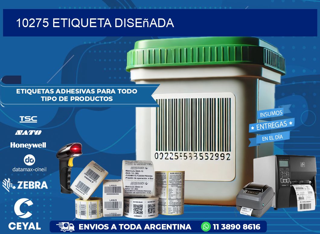 10275 etiqueta diseñada