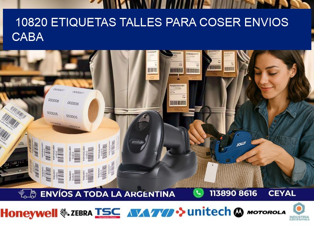 10820 ETIQUETAS TALLES PARA COSER ENVIOS CABA