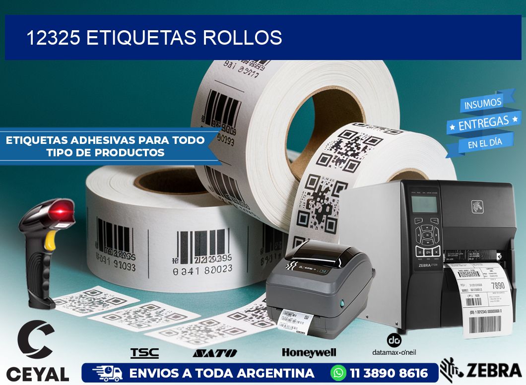 12325 etiquetas rollos