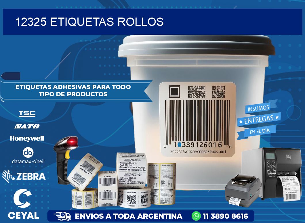 12325 etiquetas rollos