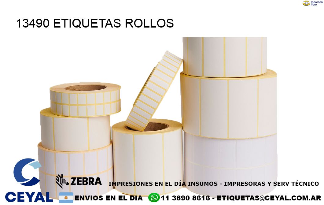 13490 etiquetas rollos
