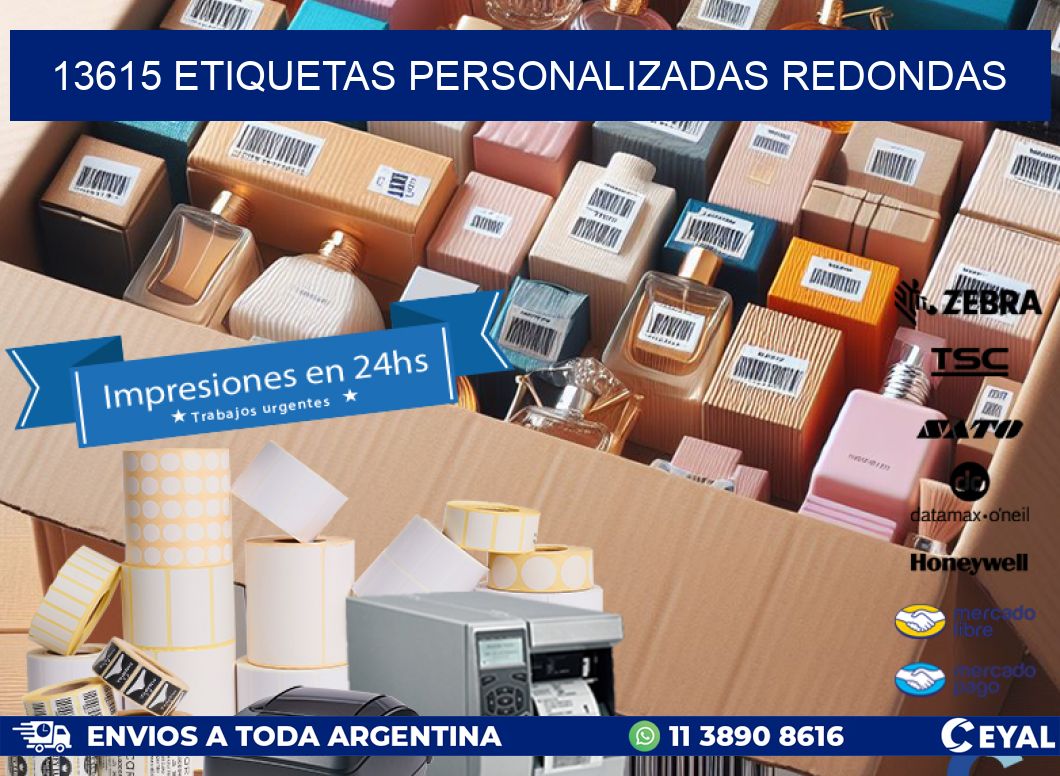 13615 Etiquetas personalizadas redondas