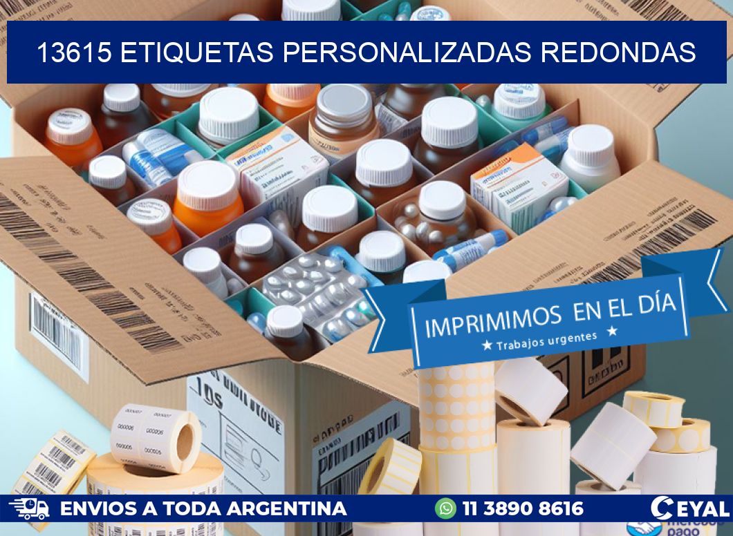 13615 Etiquetas personalizadas redondas