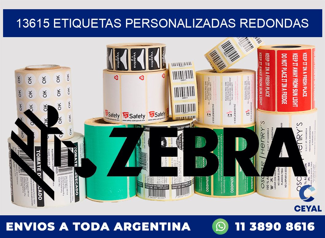 13615 Etiquetas personalizadas redondas