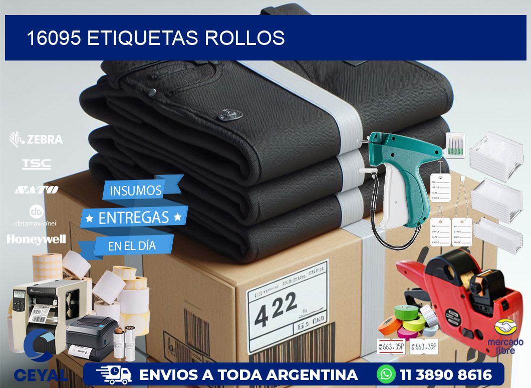 16095 etiquetas rollos