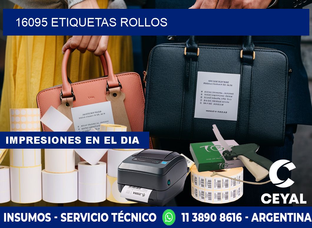 16095 etiquetas rollos